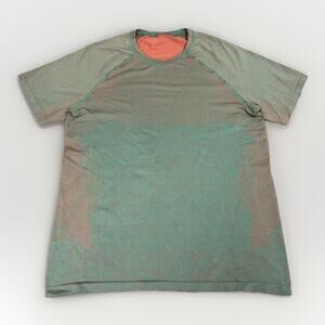 Lululemon Metal Vent Tech Mens Shirt Green Short Sleeve Active Workout Gym Sz L